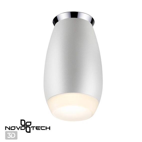 NOVOTECH 370910 OVER NT22 331 белый/хром Светильник накладной влагозащищенный IP44 GU10 9W 220V GENT, изображение 4