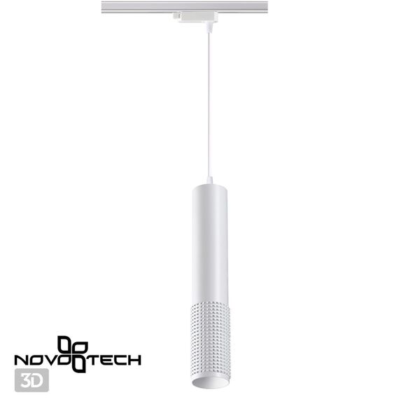 NOVOTECH 358502 PORT NT21 084 белый Светильник трековый однофазный трехжильный, провод 1м IP20 LED 4000K 12W 220V MAIS LED, изображение 4