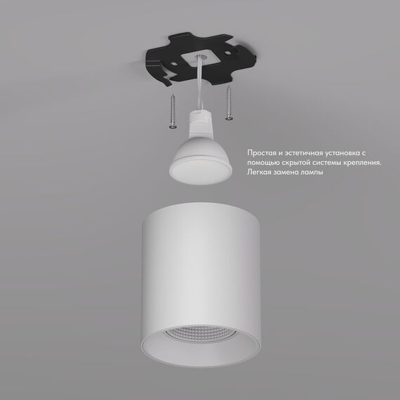 Denkirs DK3090-WH Светильник накладной IP 20, 10 Вт, GU5.3, LED, белый/белый, пластик, изображение 3