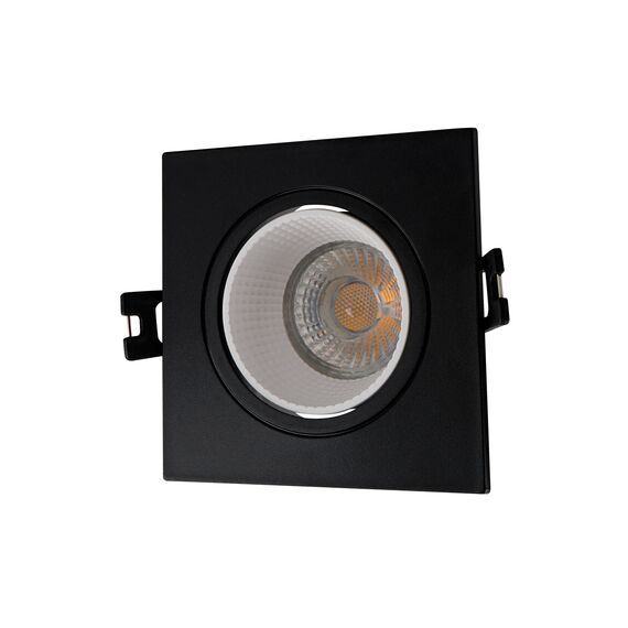 Denkirs DK3071-BK+WH Встраиваемый светильник, IP 20, 10 Вт, GU5.3, LED, черный/белый, пластик