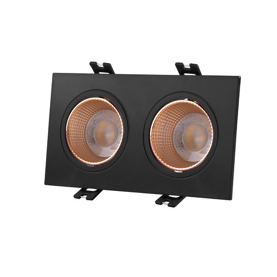 Denkirs DK3072-BBR Встраиваемый светильник, IP 20, 10 Вт, GU5.3, LED, черный/бронзовый, пластик