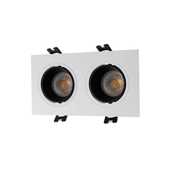 Denkirs DK3072-WH+BK Встраиваемый светильник, IP 20, 10 Вт, GU5.3, LED, белый/черный, пластик