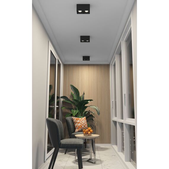 Denkirs DK3085-BK+CH Светильник накладной IP 20, 10 Вт, GU5.3, LED, черный/хром, пластик, изображение 2