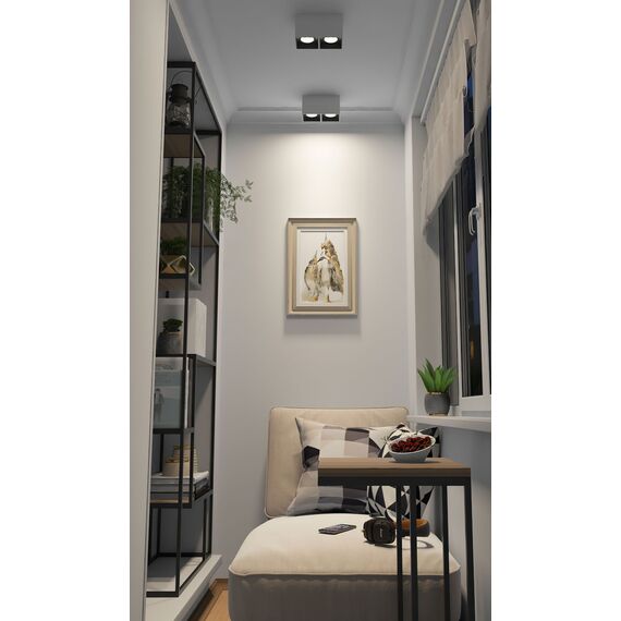 Denkirs DK3085-WB+WH Светильник накладной IP 20, 10 Вт, GU5.3, LED, бело-черный/белый, пластик, изображение 2