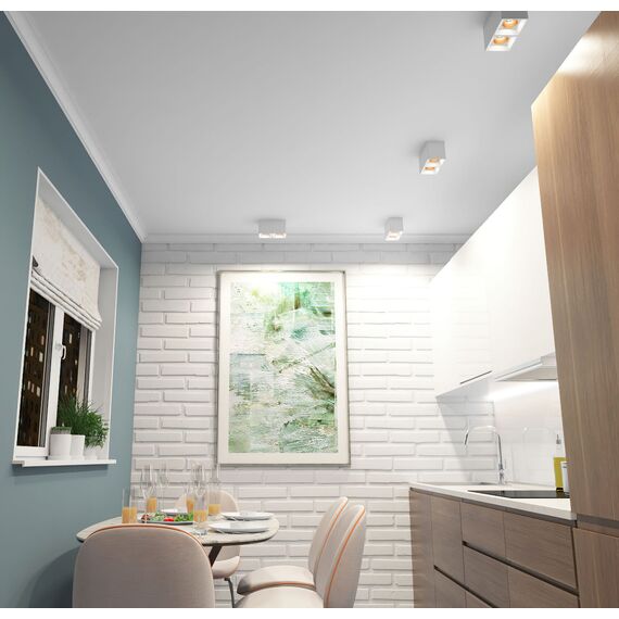 Denkirs DK3085-WH+BR Светильник накладной IP 20, 10 Вт, GU5.3, LED, белый/бронзовый, пластик, изображение 2