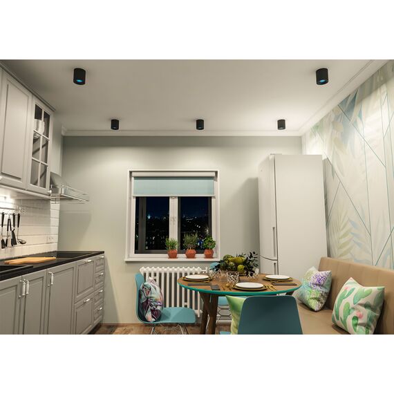 Denkirs DK3090-BK+CY Светильник накладной IP 20, 10 Вт, GU5.3, LED, черный/голубой, пластик, изображение 2