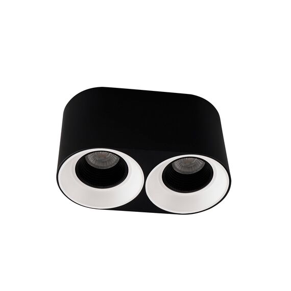Denkirs DK3096-BW+BK Светильник накладной IP 20, 10 Вт, GU5.3, LED, черно-белый/черный, пластик