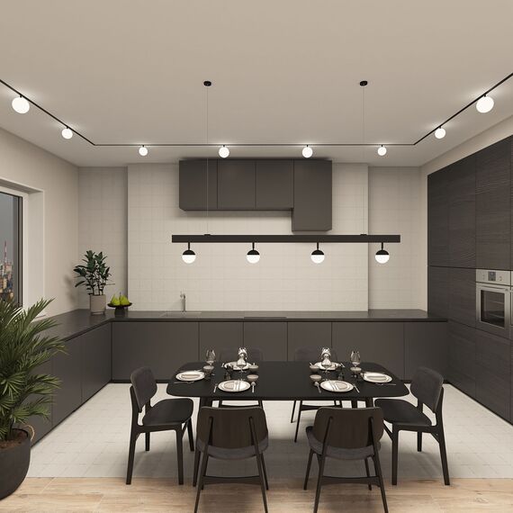 Denkirs DK8050-BK Рассеивающий светильник SMART MOON 5W DIM 3000K-6000K, ?100мм, черный, акрил, изображение 4