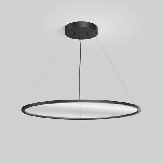 Denkirs DK6620-BK Подвесной горизонтальный светильник Veil со светодиодом H900 d1000 220V 82W 3000-6000K IP20 черный алюминий, изображение 2