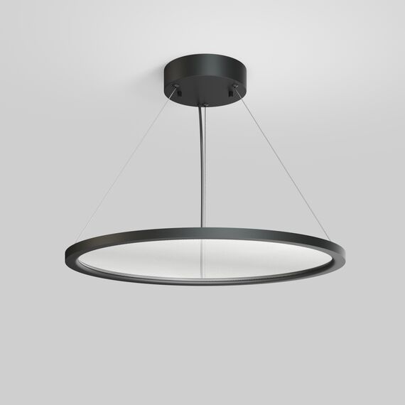 Denkirs DK6616-BK Подвесной горизонтальный светильник Veil со светодиодом H900 d600 220V 48W 3000-6000K IP20 черный алюминий, изображение 2
