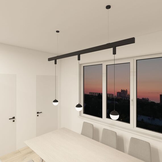 Denkirs DK8056-BK Подвесной светильник SMART MOON 12W DIM 3000K-6000K, черный, алюминий, акрил, изображение 4