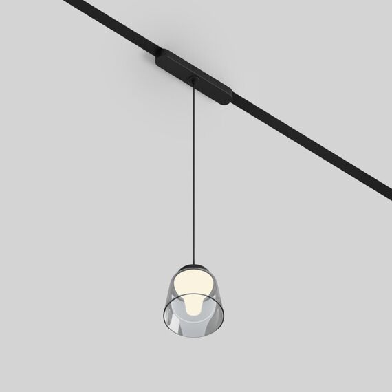Denkirs DK5317-BK Светильник для трека Air, серия Hang 3000 со светодиодом, ?90*86mm, 48V DC, 4W, RA?95, 120°, 3000K, IP20, черный, алюминий, стекло, акрил