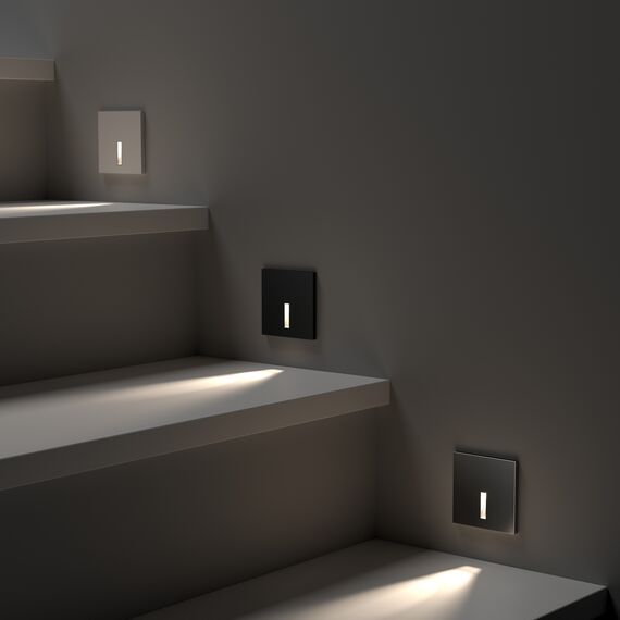 Denkirs DK1030-BK Светильник встраиваемый в стену, IP 20, LED 3000K, 3 Вт, черный, алюминий, изображение 3