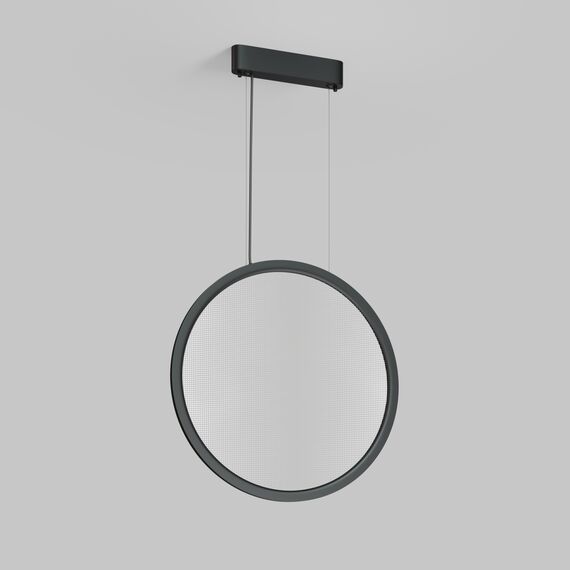 Denkirs DK6606-BK Подвесной вертикальный светильник Veil со светодиодом H1700 d600 220V 48W 3000-6000K IP20 черный алюминий, изображение 2