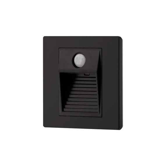 Denkirs DK1020-BK Светильник встраиваемый в стену c датчиком движения, IP 20, LED 3000, 1 Вт, черный, пластик
