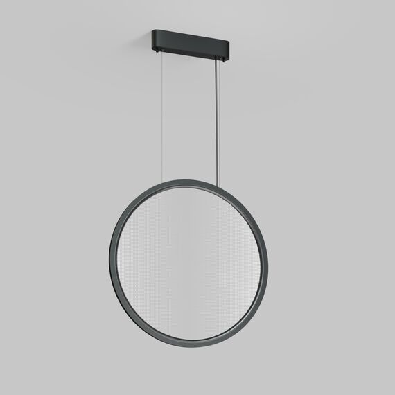 Denkirs DK6606-BK Подвесной вертикальный светильник Veil со светодиодом H1700 d600 220V 48W 3000-6000K IP20 черный алюминий, изображение 4
