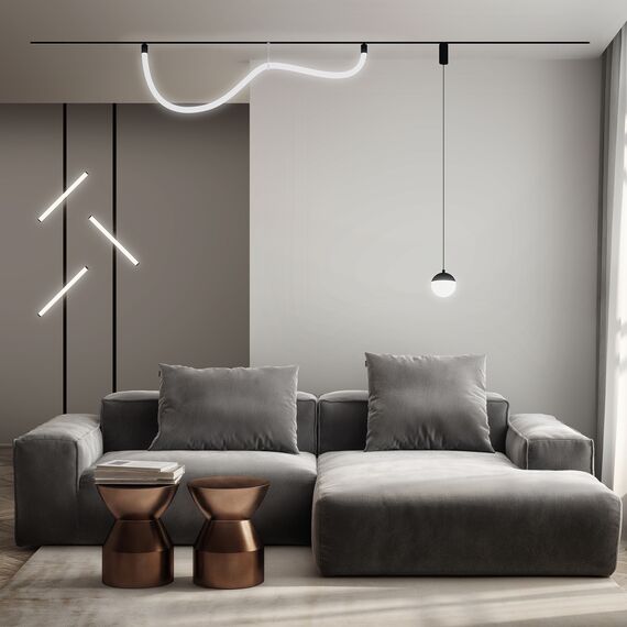 Denkirs DK8056-BK Подвесной светильник SMART MOON 12W DIM 3000K-6000K, черный, алюминий, акрил, изображение 5