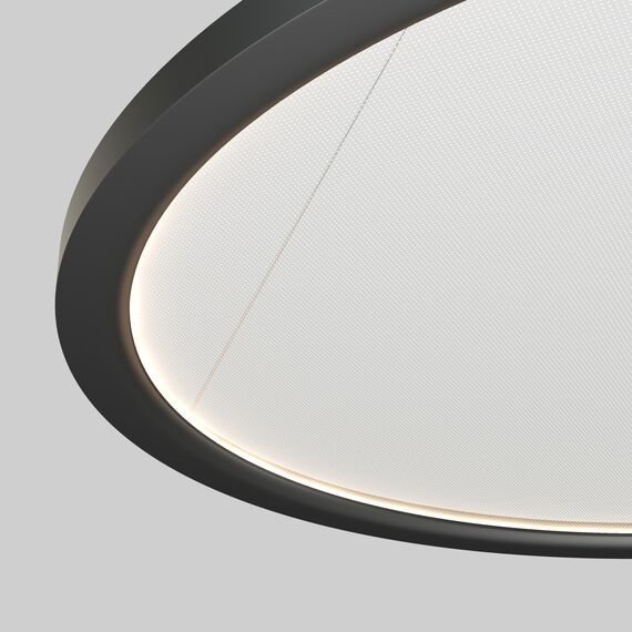 Denkirs DK6616-BK Подвесной горизонтальный светильник Veil со светодиодом H900 d600 220V 48W 3000-6000K IP20 черный алюминий, изображение 3