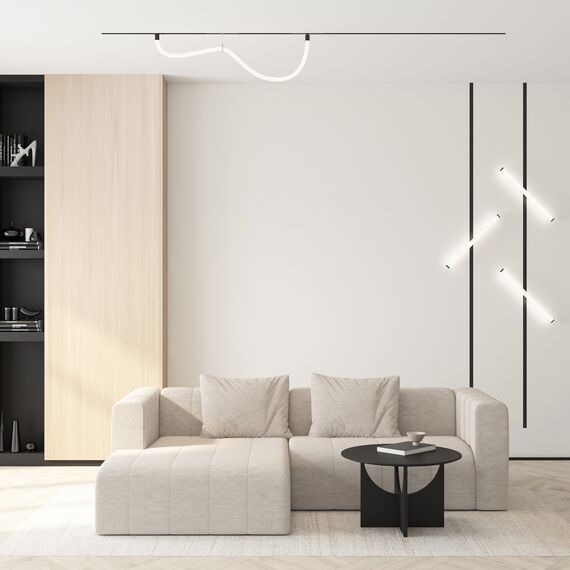 Denkirs DK8060-BK Гибкий рассеивающий матовый светильник SMART RAY 18W DIM 3000K-6000K, длина плафона 1.5м, черный, изображение 7