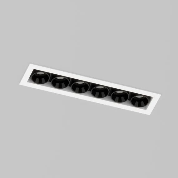 Denkirs DK2514-WB Встраиваемый светильник SPACE со светодиодом L126mm 220V 10W 38° 4000К IP20 белый/черный алюминий, изображение 2