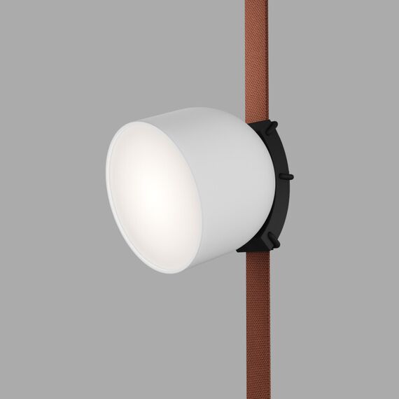 Denkirs DK5542-WH+BK Поворотный светильник для трека-ремня Belty, серия Spot, со светодиодом, D100*H107мм, 48V DC, 12W, RA90, 120°, 4000K, IP20, белый с черным, алюминий