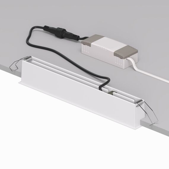 Denkirs DK2515-WB Встраиваемый светильник SPACE со светодиодом L240mm 220V 20W 38° 4000К IP20 белый/черный алюминий, изображение 3