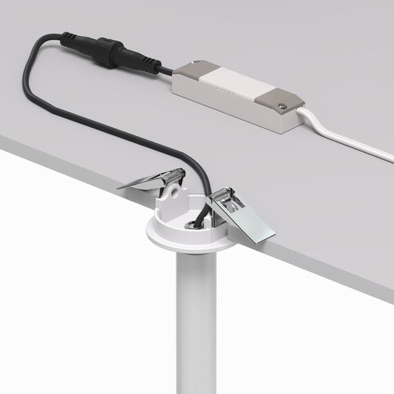 Denkirs DK2517-WB Поворотный встраиваемый светильник SPACE со светодиодом H138mm d23mm 220V 8W 38° 4000К IP20 белый/черный алюминий, изображение 5
