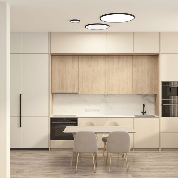 Denkirs DK6524-BK Накладной светильник THIN, IP40, 50W, 3000K/4000K/6500K, переключатель цветовой температуры на корпусе, черный, полимер, изображение 2