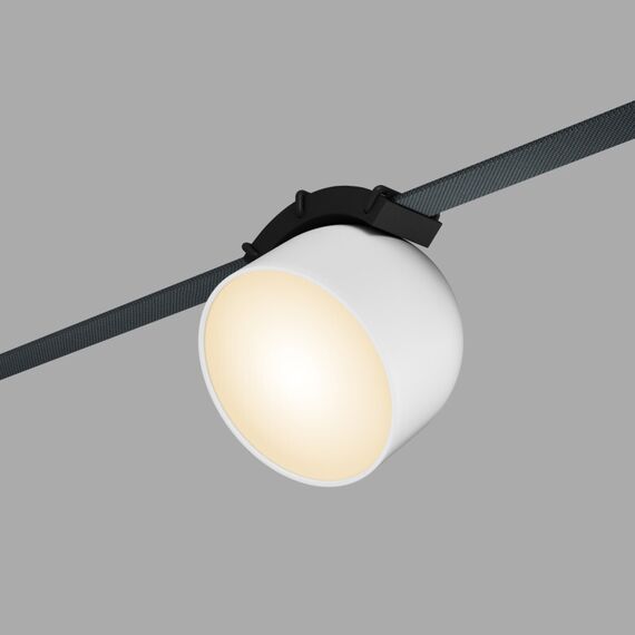 Denkirs DK5543-WH+BK Поворотный светильник для трека-ремня Belty, серия Spot, со светодиодом, D100*H107мм, 48V DC, 12W, RA90, 120°, 3000K, IP20, белый с черным, алюминий, изображение 2
