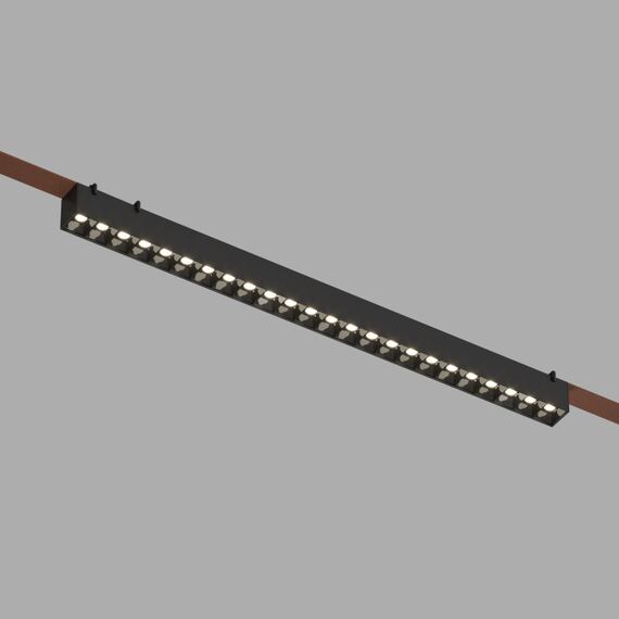 Denkirs DK5572-BK Cветильник для трека-ремня Belty, серия Grill, со светодиодом, L642*W40*H45мм, 48V DC, 24W, RA90, 24°, 4000K, IP20, черный, алюминий