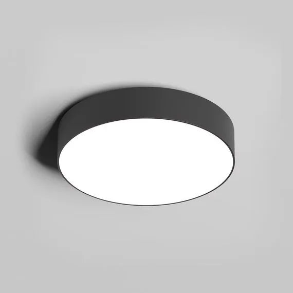 Denkirs DK2850-BK Накладной светильник TAB 24 Вт, LED 3000K/4000K/6500K, IP 20, d160mm, черный, алюминий/акрил