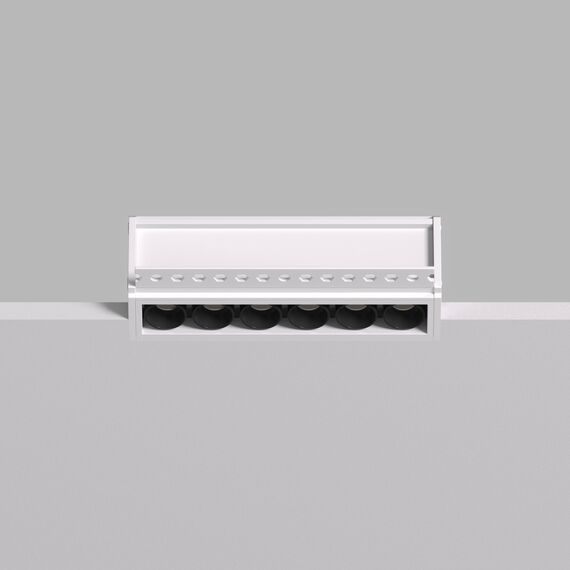 Denkirs DK2531-WB Встраиваемый светильник SPACE со светодиодом под шпатлевку L126mm 220V 10W 38° 4000К IP20 белый/черный алюминий, изображение 4