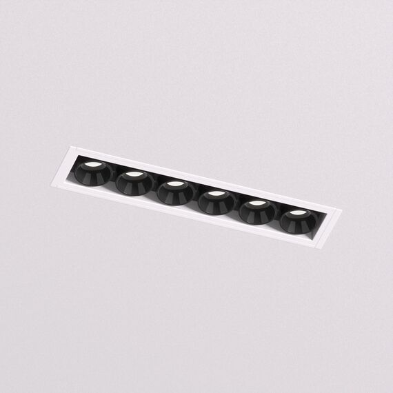 Denkirs DK2531-WB Встраиваемый светильник SPACE со светодиодом под шпатлевку L126mm 220V 10W 38° 4000К IP20 белый/черный алюминий