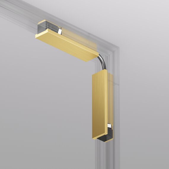 Denkirs TR5724-SB Электрический коннектор для трека SHINE BASE 90° стена-потолок с поворотом трека под произвольным углом, сатинированная латунь, алюминий, изображение 2