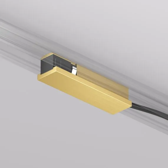 Denkirs TR5721-SB Подвод питания универсальный (середина/торец) для трека SHINE BASE, 48V DC, IP20, сатинированная латунь, алюминий, изображение 2