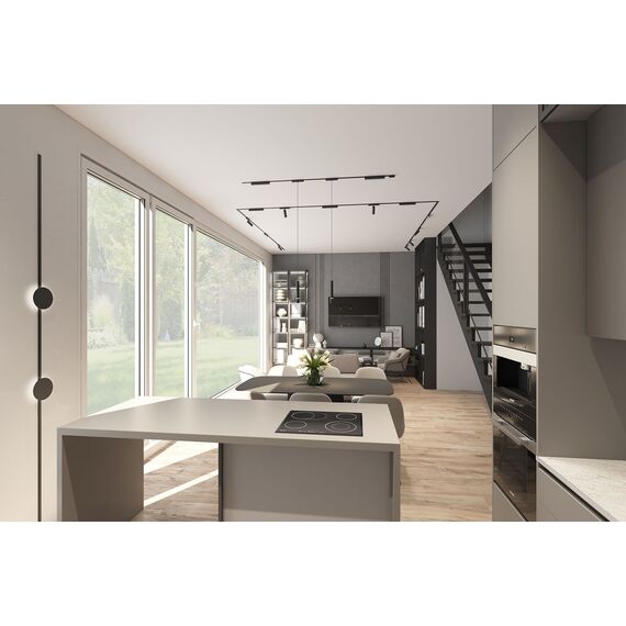 Denkirs DK5350-BK Светильник для трека Air, серия Reflex 4000 со светодиодом, ?180*H23мм, 48V DC, 5W, RA?90, 120°, 4000K, IP20, черный, алюминий, изображение 3