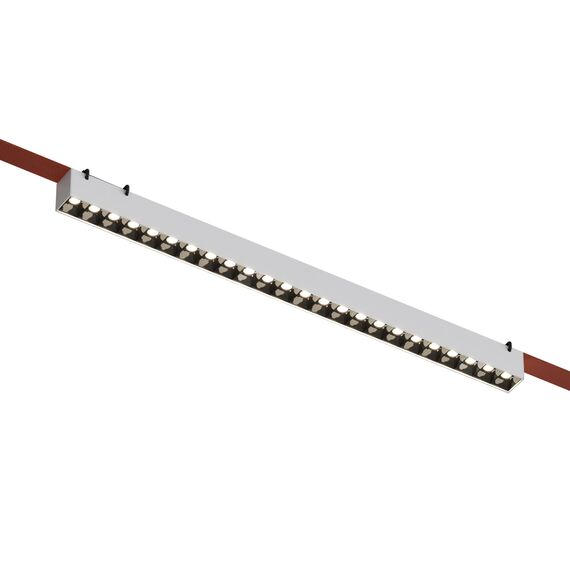 Denkirs DK5573-WB Cветильник для трека-ремня Belty, серия Grill, со светодиодом, L642*W40*H45мм, 48V DC, 24W, RA90, 24°, 3000K, IP20, белый с черным, алюминий, изображение 3