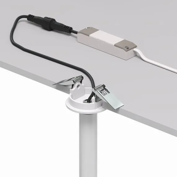 Denkirs DK2517-WB Поворотный встраиваемый светильник SPACE со светодиодом H138mm d23mm 220V 8W 38° 4000К IP20 белый/черный алюминий, изображение 5