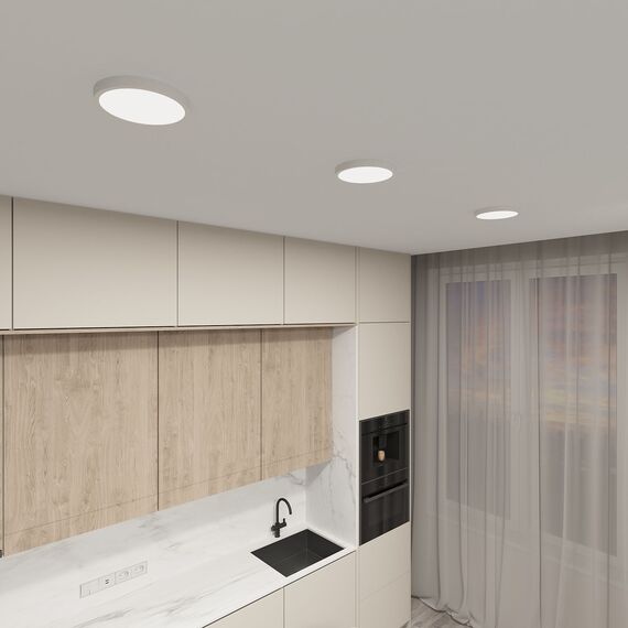 Denkirs DK6520-WH Накладной светильник THIN, IP40, 18W, 3000K/4000K/6500K, переключатель цветовой температуры на корпусе, белый, полимер, изображение 5