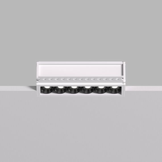 Denkirs DK2531-WB Встраиваемый светильник SPACE со светодиодом под шпатлевку L126mm 220V 10W 38° 4000К IP20 белый/черный алюминий, изображение 3
