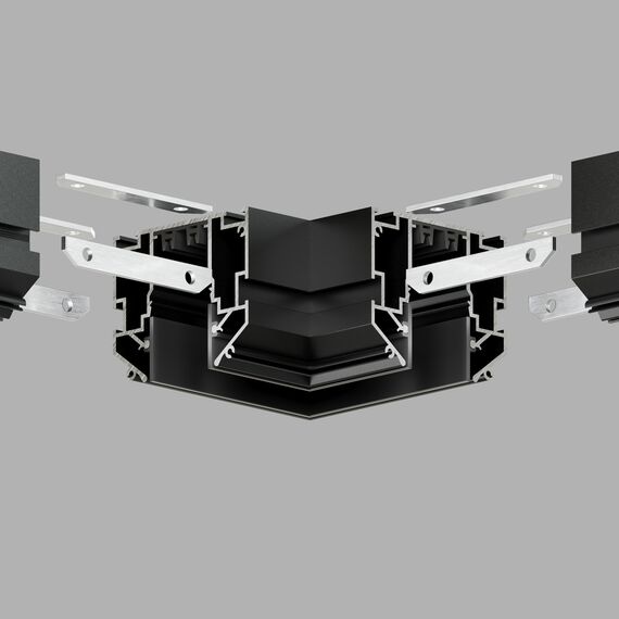 Denkirs TR2026-BK Угловой элемент 90° трека SMART ONE, алюминий, черный, изображение 2