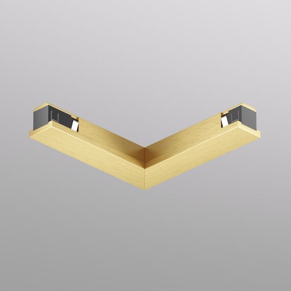 Denkirs TR5723-SB Электрический коннектор для трека SHINE BASE 90° потолок-потолок, сатинированная латунь, алюминий