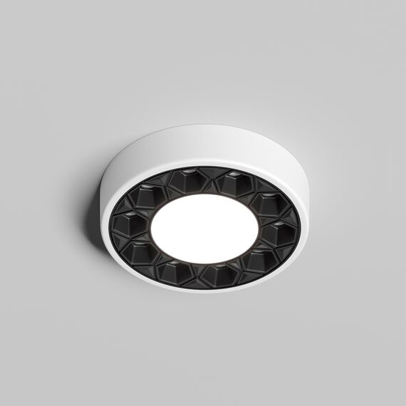 Denkirs DK2440-WB Встраиваемый светильник DUAL 5+5 Вт, LED 4000K, IP 20, d90mm, белый/черный, алюминий/акрил, изображение 2
