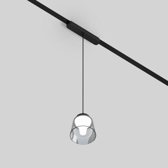 Denkirs DK5347-BK Светильник для трека Air, серия Hang 4000 со светодиодом, ?90*86mm, 48V DC, 4W, RA?95, 120°, 4000K, IP20, черный, алюминий, стекло, акрил