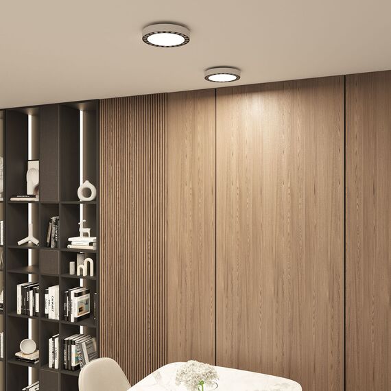 Denkirs DK2841-WB Накладной светильник DUAL 18+18 Вт, LED 4000K, IP 20, d212mm, белый/черный, алюминий/акрил, изображение 6