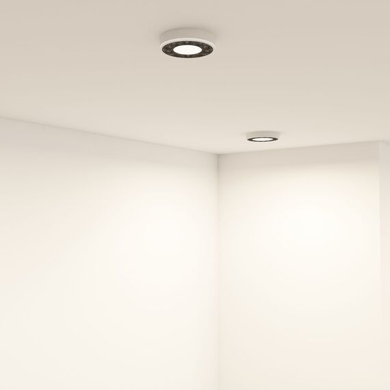 Denkirs DK2440-WB Встраиваемый светильник DUAL 5+5 Вт, LED 4000K, IP 20, d90mm, белый/черный, алюминий/акрил, изображение 6