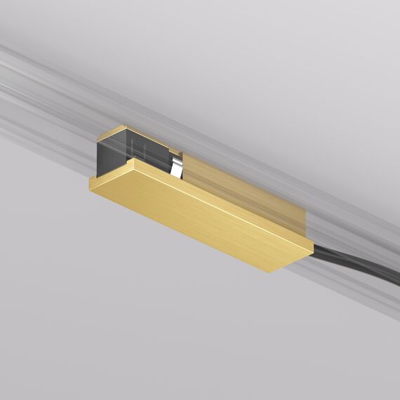 Denkirs TR5721-SB Подвод питания универсальный (середина/торец) для трека SHINE BASE, 48V DC, IP20, сатинированная латунь, алюминий, изображение 2