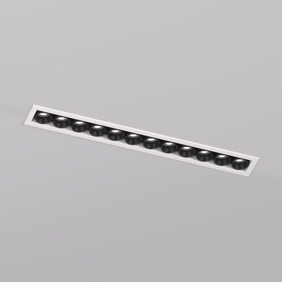 Denkirs DK2515-WB Встраиваемый светильник SPACE со светодиодом L240mm 220V 20W 38° 4000К IP20 белый/черный алюминий