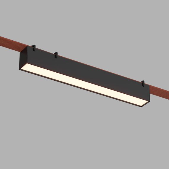 Denkirs DK5575-BK Cветильник для трека-ремня Belty, серия Linear, со светодиодом, L323*W40*H45мм, 48V DC, 12W, RA90, 120°, 3000K, IP20, черный, алюминий