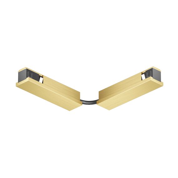 Denkirs TR5724-SB Электрический коннектор для трека SHINE BASE 90° стена-потолок с поворотом трека под произвольным углом, сатинированная латунь, алюминий, изображение 3